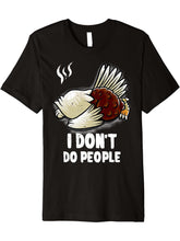 I Don't Do People Nerd Sleeping American Bald Eagle Geek Premium T-Shirt 180G 100% Cotton Printed Round Neck Short-Sleeve T-Shirt, Gifts for Men Dad Husband Grandpa, S-XXXL, Black