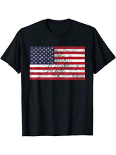 Happy 4th Of July USA Flag Bald Eagle Patriotic Eagle T-Shirt 180G 100% Cotton Printed Round Neck Short-Sleeve T-Shirt, Gifts for Men Dad Husband Grandpa, S-XXXL, Black