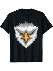 Bald Eagle Head | Bird Of Prey T-Shirt 180G 100% Cotton Printed Round Neck Short-Sleeve T-Shirt, Gifts for Men Dad Husband Grandpa, S-XXXL, Black