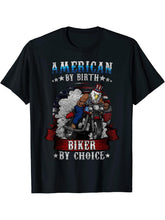 4th of July Bald Eagle Biker Motorcycle Uncle Sam Hat Gift T-Shirt 180G 100% Cotton Printed Round Neck Short-Sleeve T-Shirt, Gifts for Men Dad Husband Grandpa, S-XXXL, Black