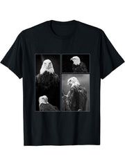 American Nature Bald Eagles Portrait Funny Animal Photobooth T-Shirt 180G 100% Cotton Printed Round Neck Short-Sleeve T-Shirt, Gifts for Men Dad Husband Grandpa, S-XXXL, Black