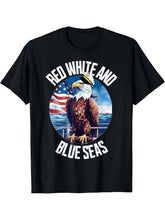4th of July Boat Captain Boating Party Bald Eagle Patriotic T-Shirt 180G 100% Cotton Printed Round Neck Short-Sleeve T-Shirt, Gifts for Men Dad Husband Grandpa, S-XXXL, Black