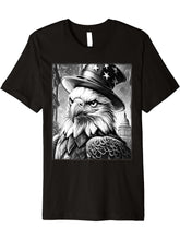 American Meme Bald Eagle Patriotic Flag Lincoln Hat Capitol Premium T-Shirt 180G 100% Cotton Printed Round Neck Short-Sleeve T-Shirt, Gifts for Men Dad Husband Grandpa, S-XXXL, Black