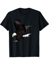 American imprint patriotic animal bald eagle motif T-Shirt 180G 100% Cotton Printed Round Neck Short-Sleeve T-Shirt, Gifts for Men Dad Husband Grandpa, S-XXXL, Black