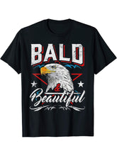 Bald And Beutiful Funny Eagle T-Shirt 180G 100% Cotton Printed Round Neck Short-Sleeve T-Shirt, Gifts for Men Dad Husband Grandpa, S-XXXL, Black