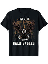 Bald Eagles T-Shirt 180G 100% Cotton Printed Round Neck Short-Sleeve T-Shirt, Gifts for Men Dad Husband Grandpa, S-XXXL, Black