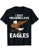 Cool Eagle For Men Women Dabbing Bald Flying Animal T-Shirt 180G 100% Cotton Printed Round Neck Short-Sleeve T-Shirt, Gifts for Men Dad Husband Grandpa, S-XXXL, Black