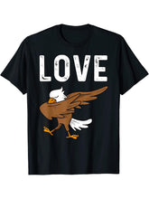 Cool Eagle For Men Women Dabbing Bald Flying Animal T-Shirt 180G 100% Cotton Printed Round Neck Short-Sleeve T-Shirt, Gifts for Men Dad Husband Grandpa, S-XXXL, Black