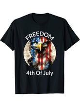 Flag America T-Shirt 180G 100% Cotton Printed Round Neck Short-Sleeve T-Shirt, Gifts for Men Dad Husband Grandpa, S-XXXL, Black