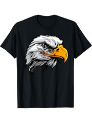 Eagle Head Shirt Bird of Prey Eagle Bird Bald Eagle Sea Eagle T-Shirt 180G 100% Cotton Printed Round Neck Short-Sleeve T-Shirt, Gifts for Men Dad Husband Grandpa, S-XXXL, Black