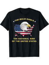 Bald Eagle National Bird of the US T-Shirt 180G 100% Cotton Printed Round Neck Short-Sleeve T-Shirt, Gifts for Men Dad Husband Grandpa, S-XXXL, Black