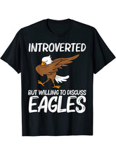 Cool Eagle For Men Women Dabbing Bald Flying Animal T-Shirt 180G 100% Cotton Printed Round Neck Short-Sleeve T-Shirt, Gifts for Men Dad Husband Grandpa, S-XXXL, Black