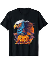 American Bald Eagle Halloween Patriotic Halloween Costume T-Shirt 180G 100% Cotton Printed Round Neck Short-Sleeve T-Shirt, Gifts for Men Dad Husband Grandpa, S-XXXL, Black