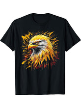 Eagle American Bald Eagle USA Bird Gift T-Shirt 180G 100% Cotton Printed Round Neck Short-Sleeve T-Shirt, Gifts for Men Dad Husband Grandpa, S-XXXL, Black