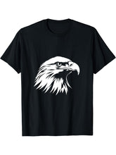 Eagle Silhouette Bald Eagle Men Women T-Shirt 180G 100% Cotton Printed Round Neck Short-Sleeve T-Shirt, Gifts for Men Dad Husband Grandpa, S-XXXL, Black