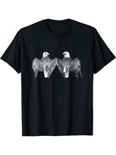 2 Bald eagle from behind, Structure, White T-Shirt 180G 100% Cotton Printed Round Neck Short-Sleeve T-Shirt, Gifts for Men Dad Husband Grandpa, S-XXXL, Black