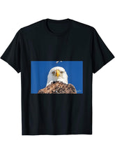 American Bald Eagle Stunning Image T-Shirt 180G 100% Cotton Printed Round Neck Short-Sleeve T-Shirt, Gifts for Men Dad Husband Grandpa, S-XXXL, Black