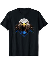 Bald Eagle Geometric T-Shirt 180G 100% Cotton Printed Round Neck Short-Sleeve T-Shirt, Gifts for Men Dad Husband Grandpa, S-XXXL, Black