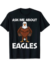 Cool Eagle Design For Men Women Bald Eagle Animal Bird Lover T-Shirt 180G 100% Cotton Printed Round Neck Short-Sleeve T-Shirt, Gifts for Men Dad Husband Grandpa, S-XXXL, Black