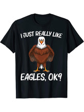 Cool Eagle Design For Men Women Bald Eagle Animal Bird Lover T-Shirt 180G 100% Cotton Printed Round Neck Short-Sleeve T-Shirt, Gifts for Men Dad Husband Grandpa, S-XXXL, Black