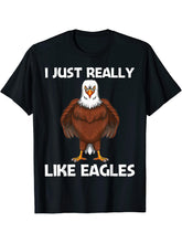 Cool Eagle Design For Men Women Bald Eagle Animal Bird Lover T-Shirt 180G 100% Cotton Printed Round Neck Short-Sleeve T-Shirt, Gifts for Men Dad Husband Grandpa, S-XXXL, Black