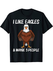 Cool Eagle Design For Men Women Bald Eagle Animal Bird Lover T-Shirt 180G 100% Cotton Printed Round Neck Short-Sleeve T-Shirt, Gifts for Men Dad Husband Grandpa, S-XXXL, Black