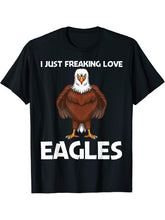 Cool Eagle Design For Men Women Bald Eagle Animal Bird Lover T-Shirt 180G 100% Cotton Printed Round Neck Short-Sleeve T-Shirt, Gifts for Men Dad Husband Grandpa, S-XXXL, Black