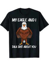 Cool Eagle Design For Men Women Bald Eagle Animal Bird Lover T-Shirt 180G 100% Cotton Printed Round Neck Short-Sleeve T-Shirt, Gifts for Men Dad Husband Grandpa, S-XXXL, Black