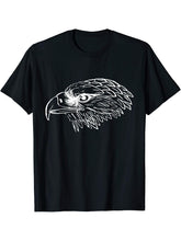 Eagle Head Shirt Bald Eagle Ornithology T-Shirt 180G 100% Cotton Printed Round Neck Short-Sleeve T-Shirt, Gifts for Men Dad Husband Grandpa, S-XXXL, Black