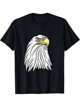 Bald Eagle Head USA Patriot T-Shirt Save The Eagles Fly T-Shirt 180G 100% Cotton Printed Round Neck Short-Sleeve T-Shirt, Gifts for Men Dad Husband Grandpa, S-XXXL, Black