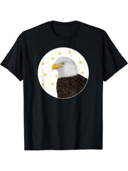Bald Eagle Bird Birdwatching Biologist Ornithologist Birding T-Shirt 180G 100% Cotton Printed Round Neck Short-Sleeve T-Shirt, Gifts for Men Dad Husband Grandpa, S-XXXL, Black