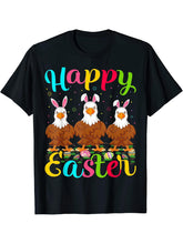 Eagle Bird Lover Easter Egg Bunny Bald Eagle Happy Easter T-Shirt 180G 100% Cotton Printed Round Neck Short-Sleeve T-Shirt, Gifts for Men Dad Husband Grandpa, S-XXXL, Black