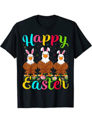 Eagle Bird Lover Easter Egg Bunny Bald Eagle Happy Easter T-Shirt 180G 100% Cotton Printed Round Neck Short-Sleeve T-Shirt, Gifts for Men Dad Husband Grandpa, S-XXXL, Black