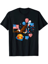 bald eagle uncle sam T-Shirt 180G 100% Cotton Printed Round Neck Short-Sleeve T-Shirt, Gifts for Men Dad Husband Grandpa, S-XXXL, Black