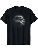 Bald Eagle American Flag Patriotic Freedom Liberty T-Shirt 180G 100% Cotton Printed Round Neck Short-Sleeve T-Shirt, Gifts for Men Dad Husband Grandpa, S-XXXL, Black