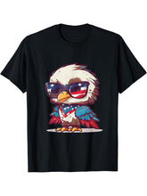 Retro Patriotic USA Bald Eagle 4th of July T-Shirt 180G 100% Cotton Printed Round Neck Short-Sleeve T-Shirt, Gifts for Men Dad Husband Grandpa, S-XXXL, Black