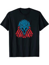 July 4th - Bald Eagle Merica USA patriotic T-Shirt 180G 100% Cotton Printed Round Neck Short-Sleeve T-Shirt, Gifts for Men Dad Husband Grandpa, S-XXXL, Black