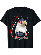 American Bald Eagle This Is America T-Shirt 180G 100% Cotton Printed Round Neck Short-Sleeve T-Shirt, Gifts for Men Dad Husband Grandpa, S-XXXL, Black