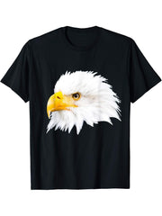 Bald Eagle gift idea T-Shirt 180G 100% Cotton Printed Round Neck Short-Sleeve T-Shirt, Gifts for Men Dad Husband Grandpa, S-XXXL, Black