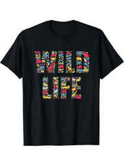 Wild life from wild animals T-Shirt 180G 100% Cotton Printed Round Neck Short-Sleeve T-Shirt, Gifts for Men Dad Husband Grandpa, S-XXXL, Black