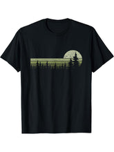 Trees Wildlife Nature Vintage Forest T-Shirt 180G 100% Cotton Printed Round Neck Short-Sleeve T-Shirt, Gifts for Men Dad Husband Grandpa, S-XXXL, Black