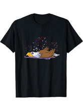 Bald Eagle 4th of July Funny Fireworks Patriotic Bird Lover T-Shirt 180G 100% Cotton Printed Round Neck Short-Sleeve T-Shirt, Gifts for Men Dad Husband Grandpa, S-XXXL, Black