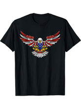 American Bald Eagle USA US United States Flag Eagle T-Shirt 180G 100% Cotton Printed Round Neck Short-Sleeve T-Shirt, Gifts for Men Dad Husband Grandpa, S-XXXL, Black