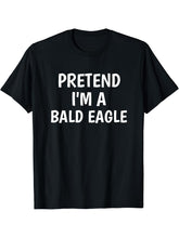 Lazy Halloween Costume Tshirt Pretend Im A Bald Eagle Shirt 180G 100% Cotton Printed Round Neck Short-Sleeve T-Shirt, Gifts for Men Dad Husband Grandpa, S-XXXL, Black