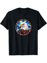 BALD EAGLE DESIGN T-Shirt 180G 100% Cotton Printed Round Neck Short-Sleeve T-Shirt, Gifts for Men Dad Husband Grandpa, S-XXXL, Black