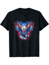 American Bald Eagle Men Women Boy Girl T-Shirt 180G 100% Cotton Printed Round Neck Short-Sleeve T-Shirt, Gifts for Men Dad Husband Grandpa, S-XXXL, Black