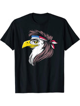 Bald Eagle Mullet T-Shirt 180G 100% Cotton Printed Round Neck Short-Sleeve T-Shirt, Gifts for Men Dad Husband Grandpa, S-XXXL, Black