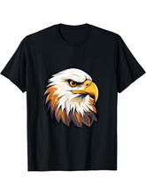 American Bald Eagle T-Shirt 180G 100% Cotton Printed Round Neck Short-Sleeve T-Shirt, Gifts for Men Dad Husband Grandpa, S-XXXL, Black