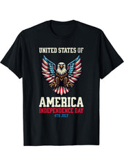 Bald Eagle is Beautiful - 4th of July Independence Day T-Shirt 180G 100% Cotton Printed Round Neck Short-Sleeve T-Shirt, Gifts for Men Dad Husband Grandpa, S-XXXL, Black