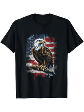 Patriotic Grunge 4th of July T-Shirt 180G 100% Cotton Printed Round Neck Short-Sleeve T-Shirt, Gifts for Men Dad Husband Grandpa, S-XXXL, Black